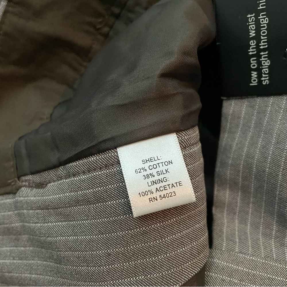 NWT Banana Republic Pinstripe Trouser Pants Low Waist Straight Leg Size 12 - Picture 6 of 9